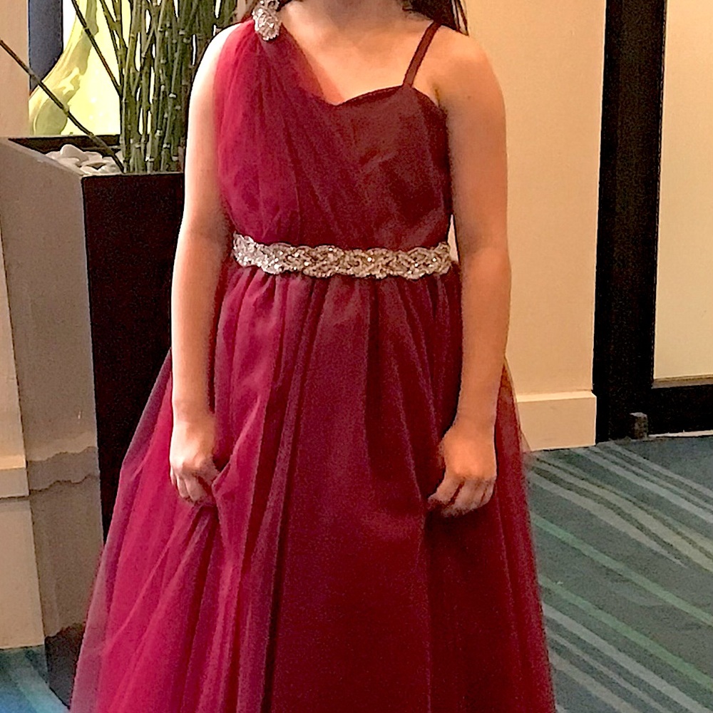Sophie Young Design Limited floor length maroon dress